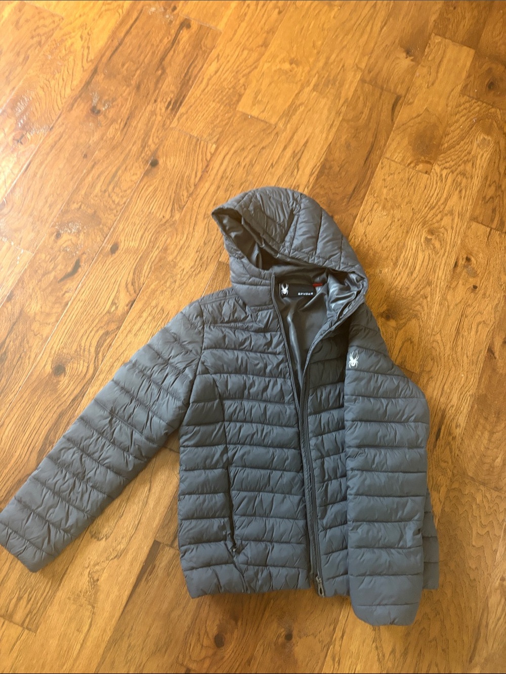 Spyder Quilted Ski Jacket in Charcoal